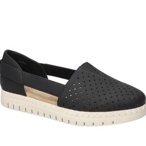 Women's Black Slip-On Loafers-Easy Steet